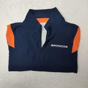 Denver Broncos Jacket Mens Medium Blue NFL Football Nike On Field Quarter Zip